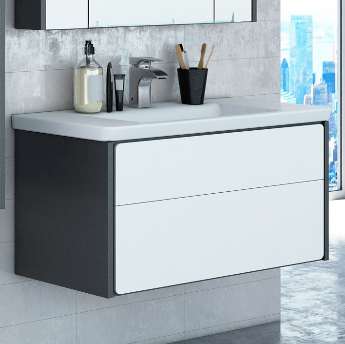 Тумба для комплекта Roca Ronda 80 белый глянец, антрацит ZRU9302965 - 1