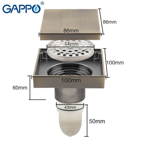 Душевой трап Gappo G81005-4 - 6