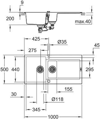Мойка кухонная Grohe K500 31646AP0 - 4