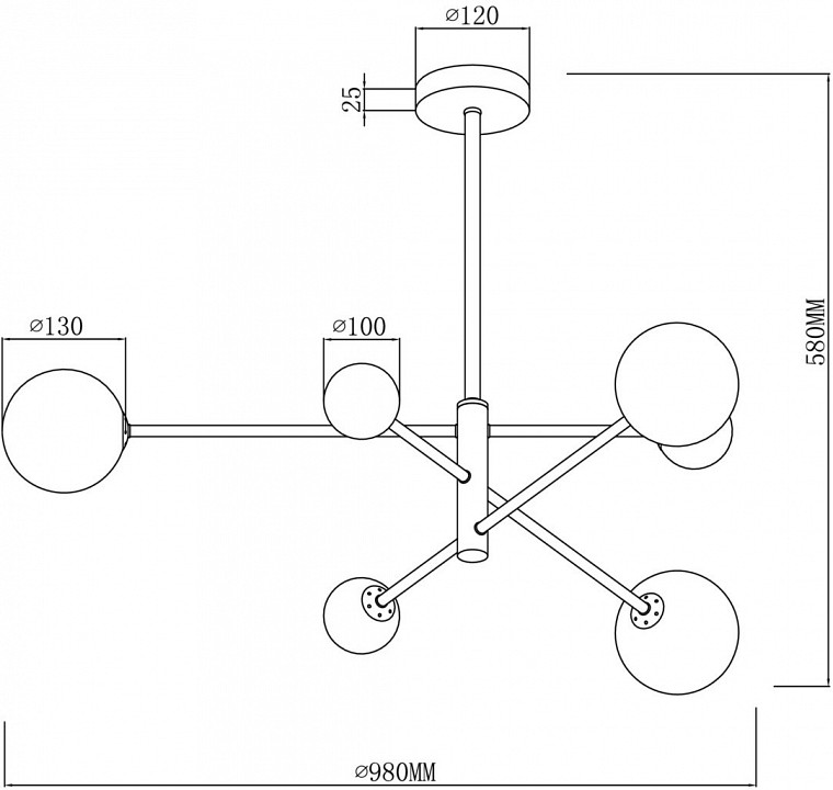 Люстра на штанге Freya Sphirity FR5376CL-06B - 1