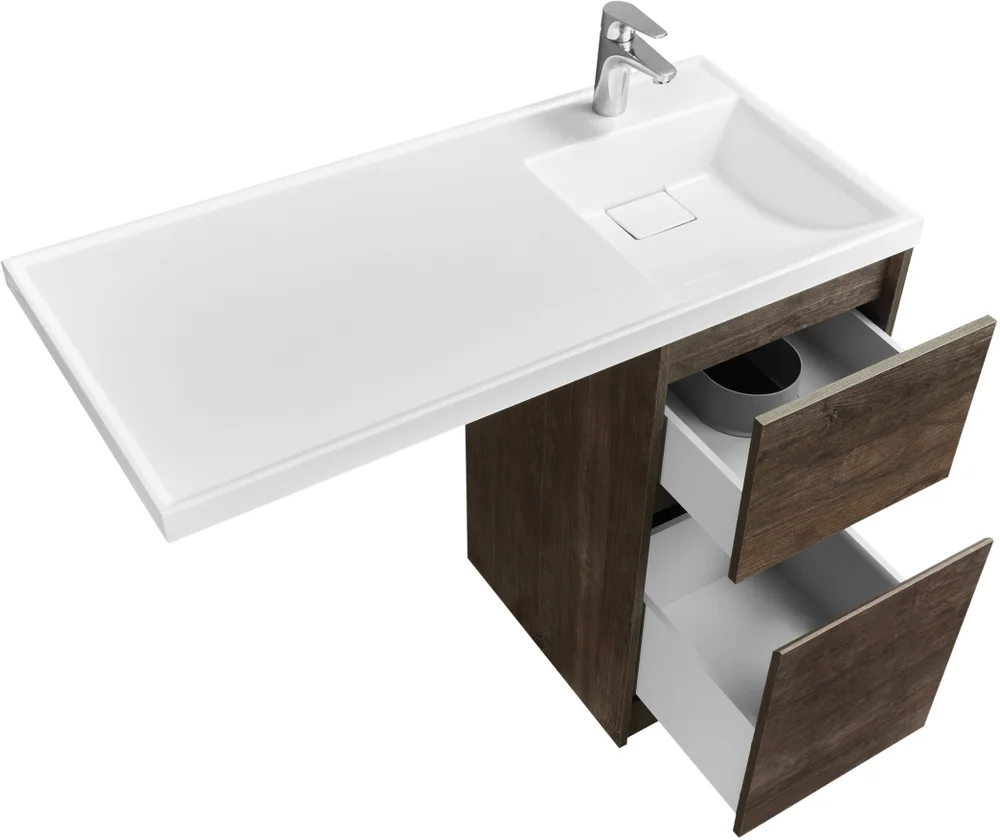 Тумба с раковиной Aquaton Лондри 40 темное дерево 1A2670K1LHDY0 - 2