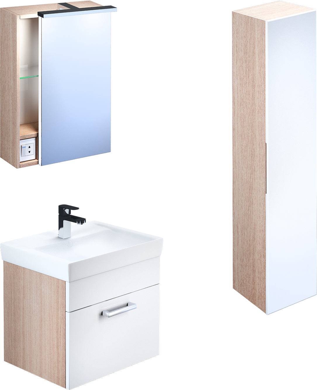 Тумба для комплекта IDDIS Mirro 50 подвесная, белая, дерево MIR50W0i95 - 2