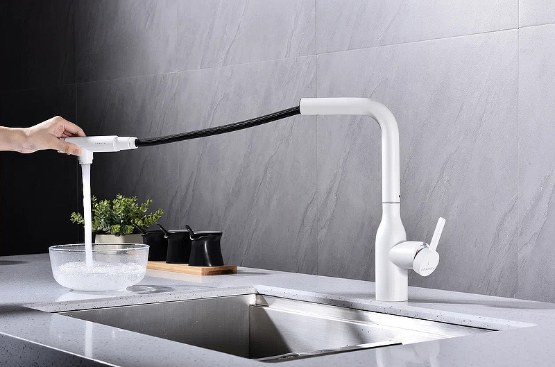 Смеситель для кухни Paulmark Viper белый матовый Vi213105-431 - 3