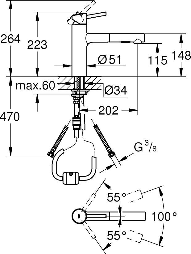 Смеситель Grohe Concetto 30273001 для кухонной мойки - 7