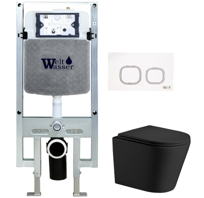 Комплект Weltwasser AMBERG 497 ST + SALZBACH 004 MT-BL + AMBERG RD-WT  10000006758 - 0