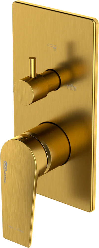 Смеситель для ванны с душем Wasserkraft Aisch золото матовый 5571 - 0