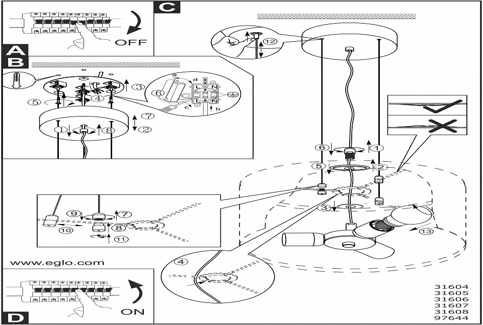 Подвесной светильник Eglo ПРОМО Viserbella 97644 - 1