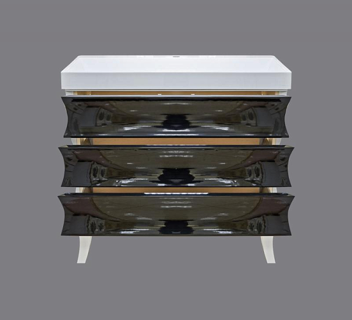 Тумба под раковину Misty Чикаго 100 черно-белая Л-Чик01100-2413Я - 2