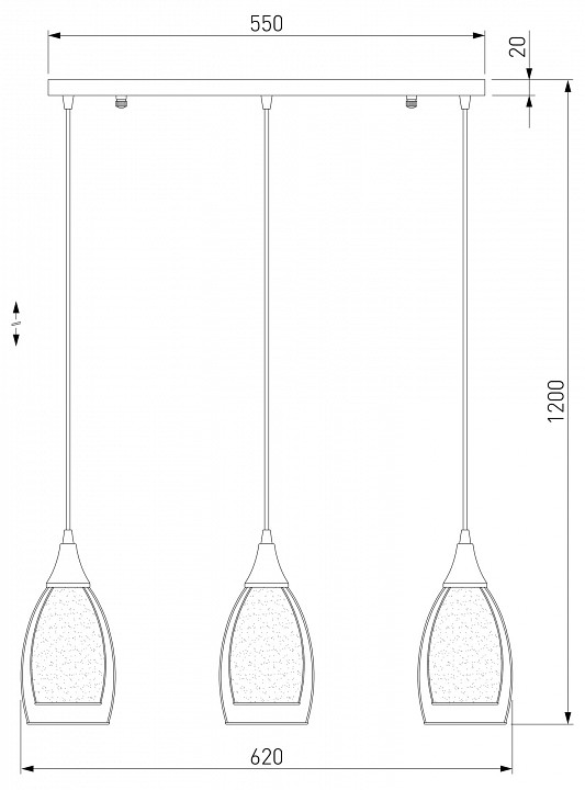Подвесной светильник Eurosvet Cosmic 50285/3 хром - 1
