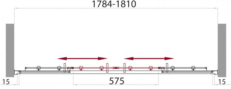 Душевая дверь в нишу BelBagno Uno BF 2 180 M Cr UNO-BF-2-180-M-Cr - 1