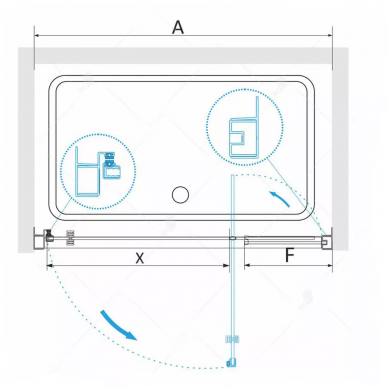 Душевая дверь RGW Passage 70х185 черная стекло прозрачное 41080207-14 - 2