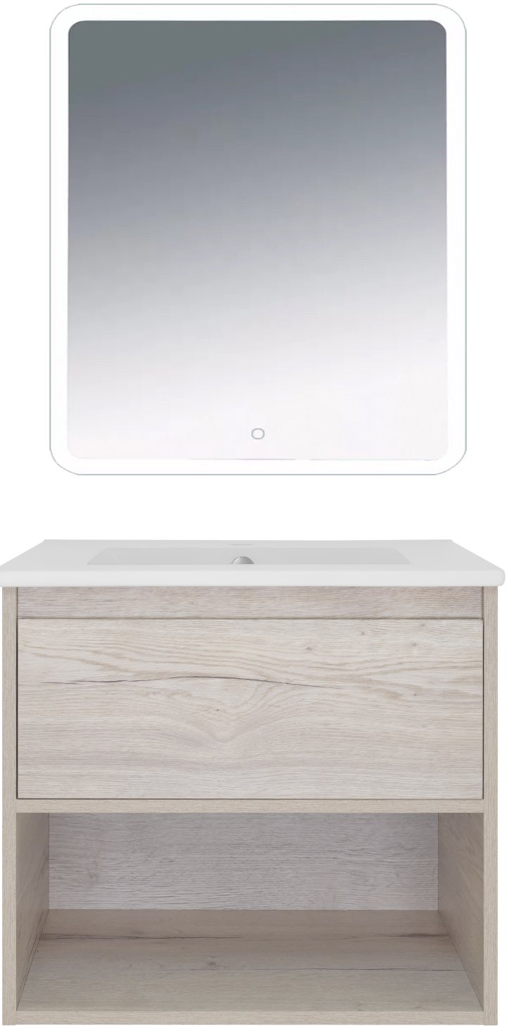 Тумба с раковиной Misty Дунай 60 дуб белый П-Ду01060-31541Я - 1