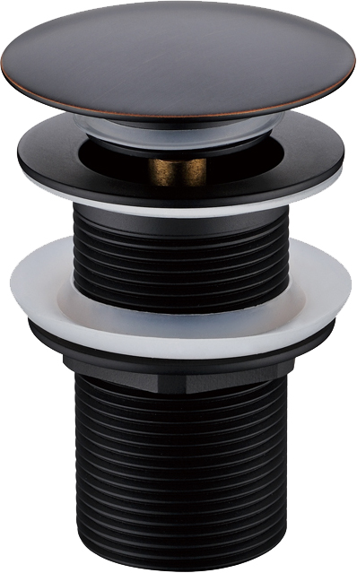 Донный клапан для раковины Boheme 612-B/2 с переливом, чёрный - 0