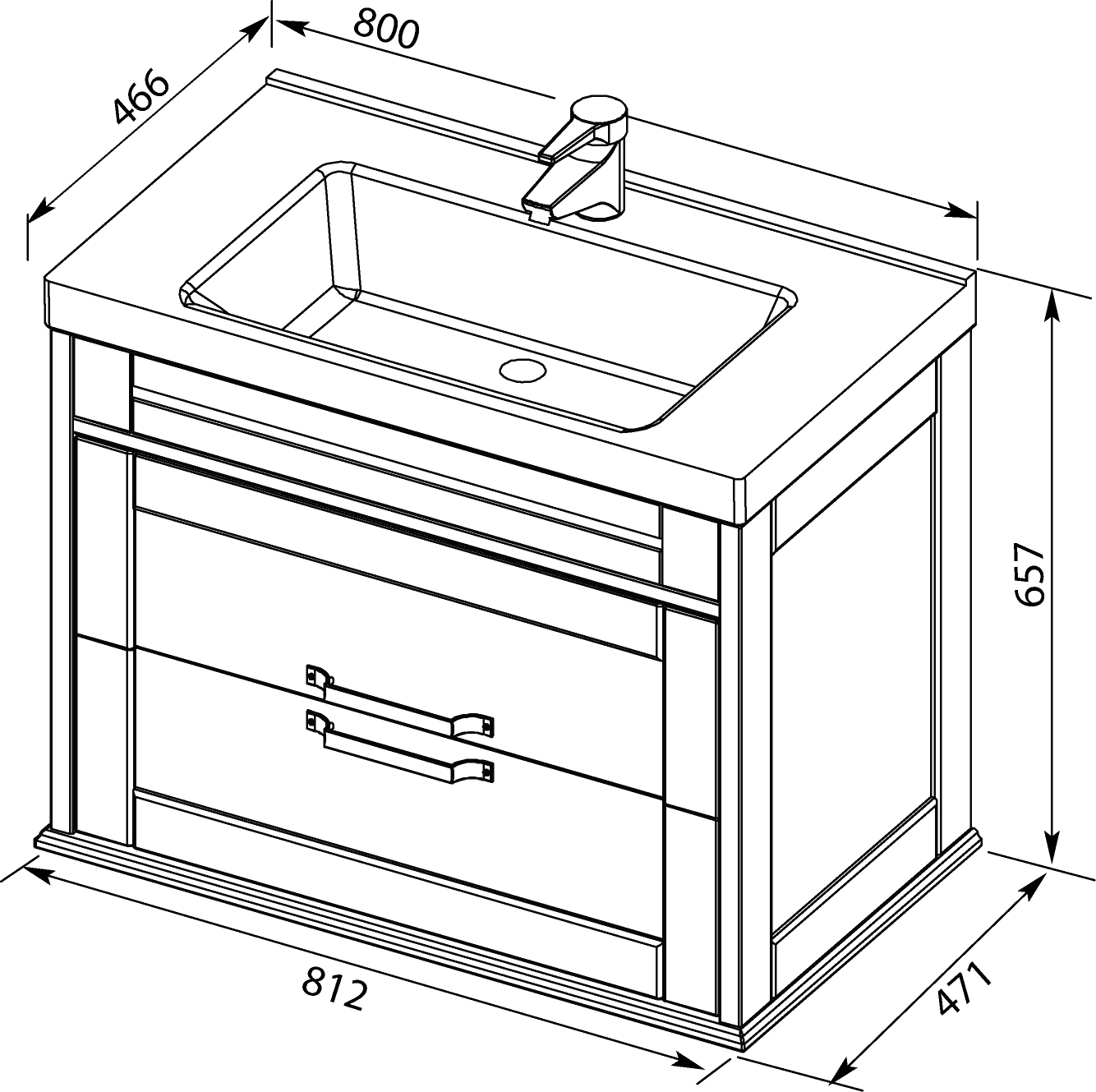Мебель для ванной Aquanet Денвер 80 белый глянец - 21