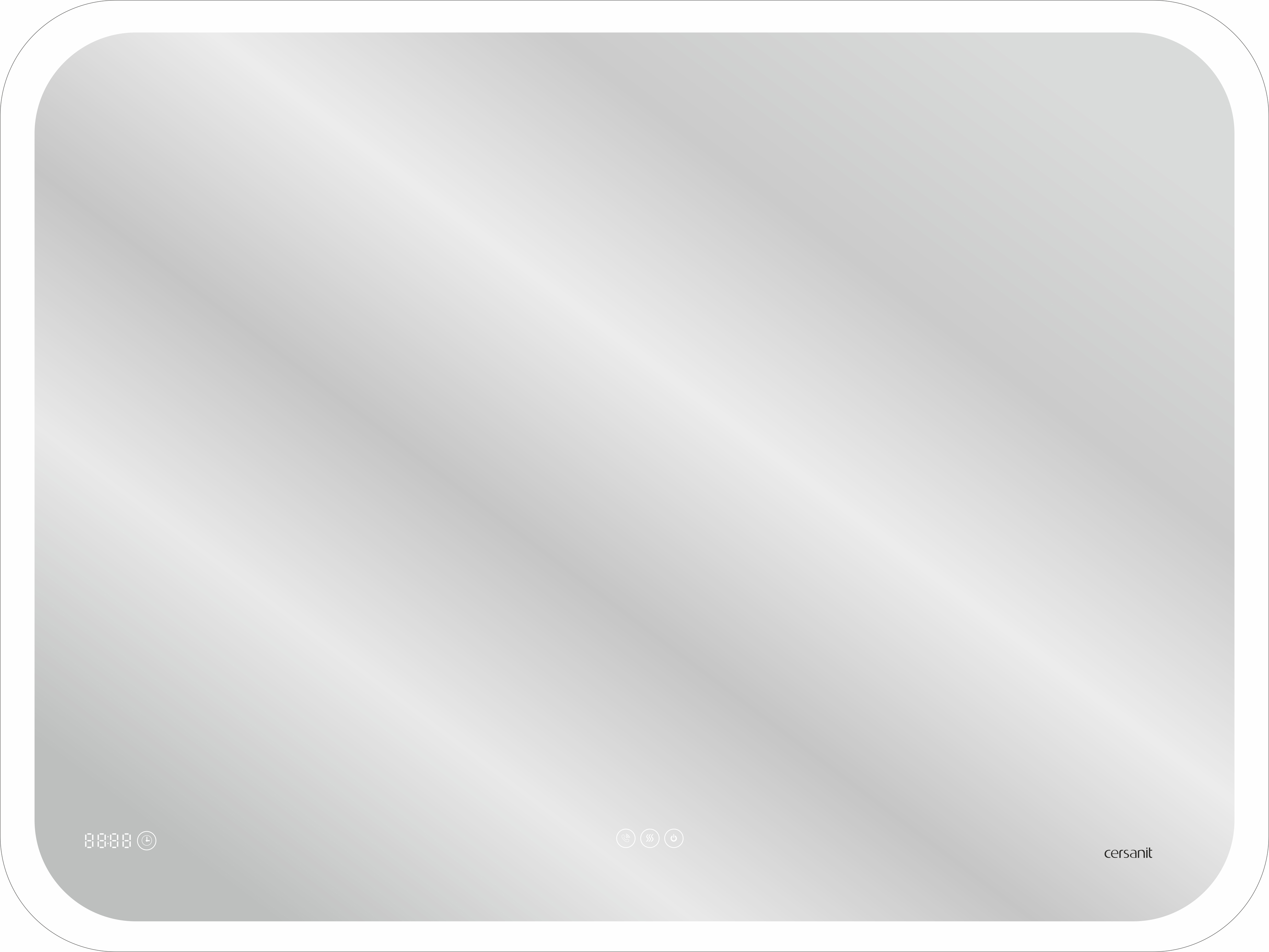 Зеркало Cersanit LED 070 pro 80, с bluetooth, микрофоном и динамиками KN-LU-LED070*80-p-Os - 0