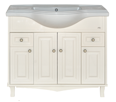 Тумба с раковиной Misty Шармель 105 бежевая глянцевая УТ000001878 - 0