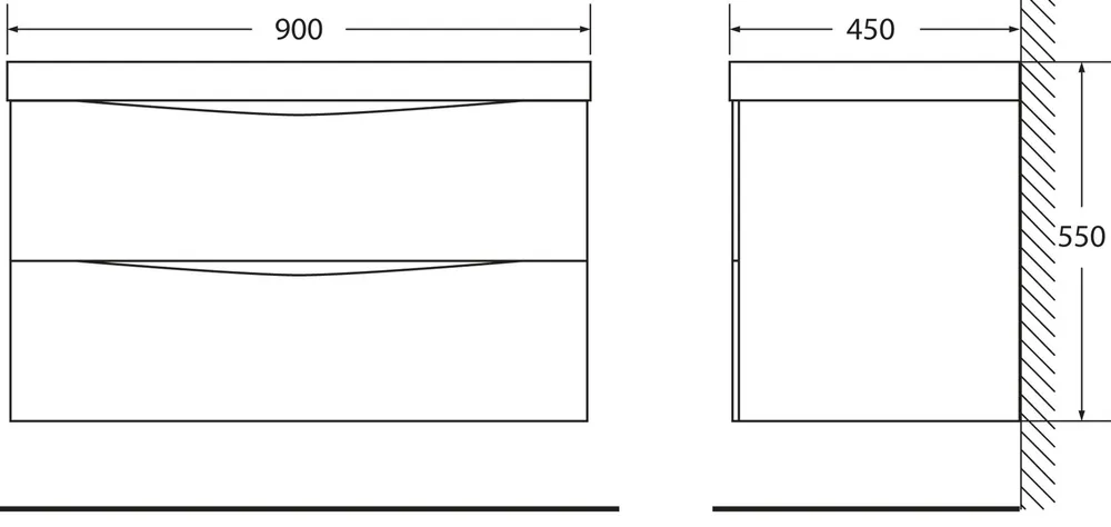 Тумба под раковину Belbagno Marino-Cer 90 светлое дерево  MARINO-CER-900-2C-SO-RG-P - 2