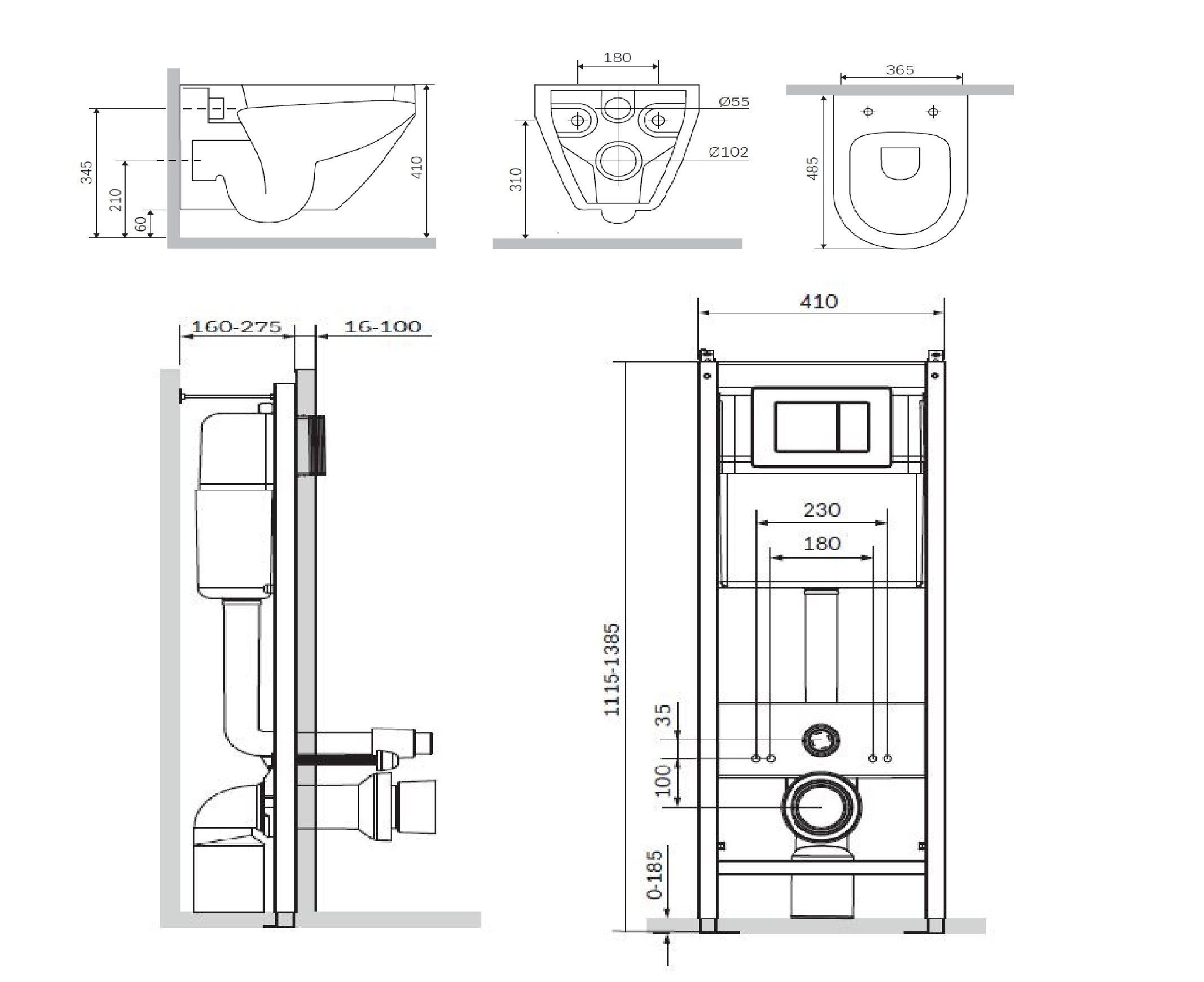 IS301.701700 Комплект инсталляция с клав белый с подвесным унитазом Spirit FlashClean с сид м/лифт - 3