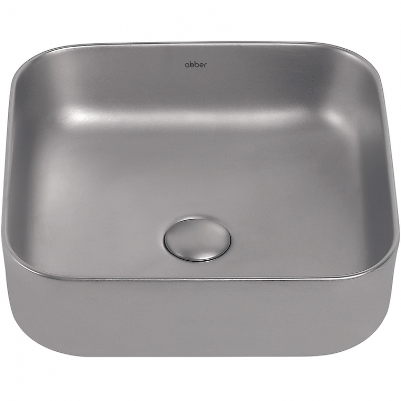 Накладная раковина Abber Rechteck 39 серебро матовое AC2211MS - 1
