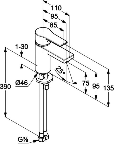 Смеситель Kludi Zenta SL 482620565 для раковины - 1