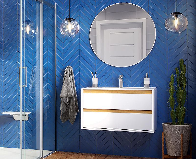 Тумба под раковину EXCELLENT Tuto 80 белый - светлое дерево MLEX.0103.800.WHBL - 2