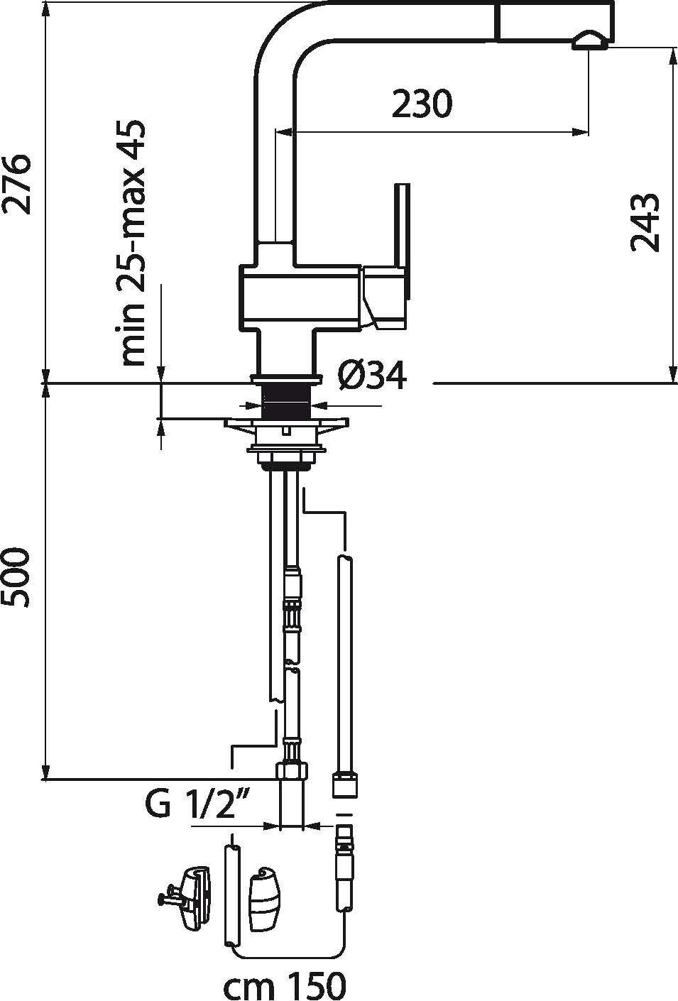Смеситель Webert Azeta AZ940302015 для кухонной мойки, хром - 3