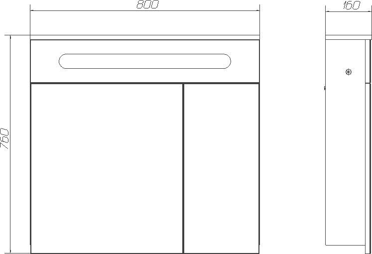 Зеркало-шкаф DIWO Коломна 80 KOL.Z.80/P/W - 6