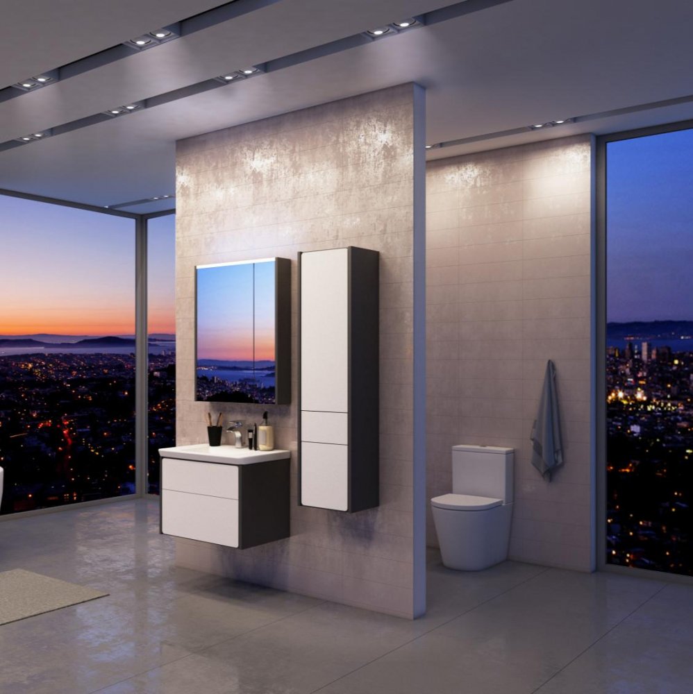 Тумба для комплекта Roca Ronda 60 белый глянец, антрацит ZRU9302963 - 1