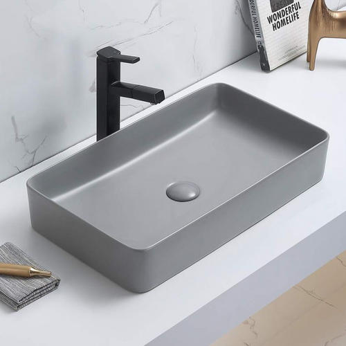 Раковина накладная CeramaLux NC 60.5 см светло-серый матовый  78189MH-5 - 1