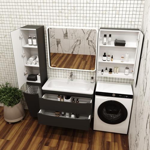 Тумба под раковину Style Line Бергамо мини 90 черная СС-00002366 - 3