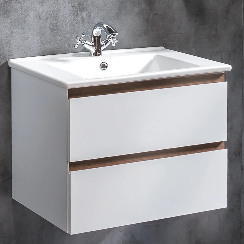 Тумба под раковину Armadi Art Capolda 65 белый ручка дерево 849-065-WW - 0