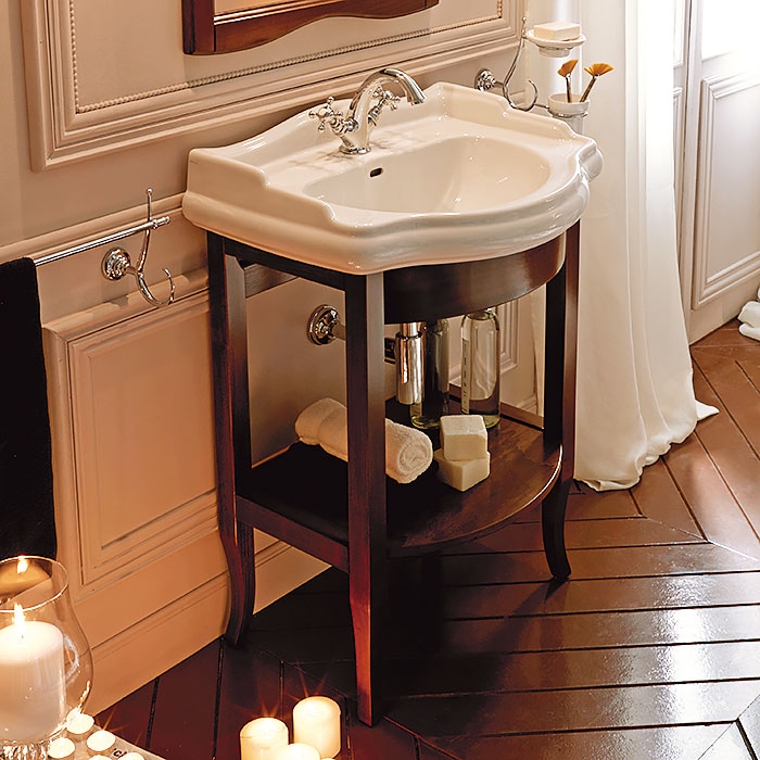 Тумба для комплекта Kerasan Retro с полкой, орех 735040 - 2