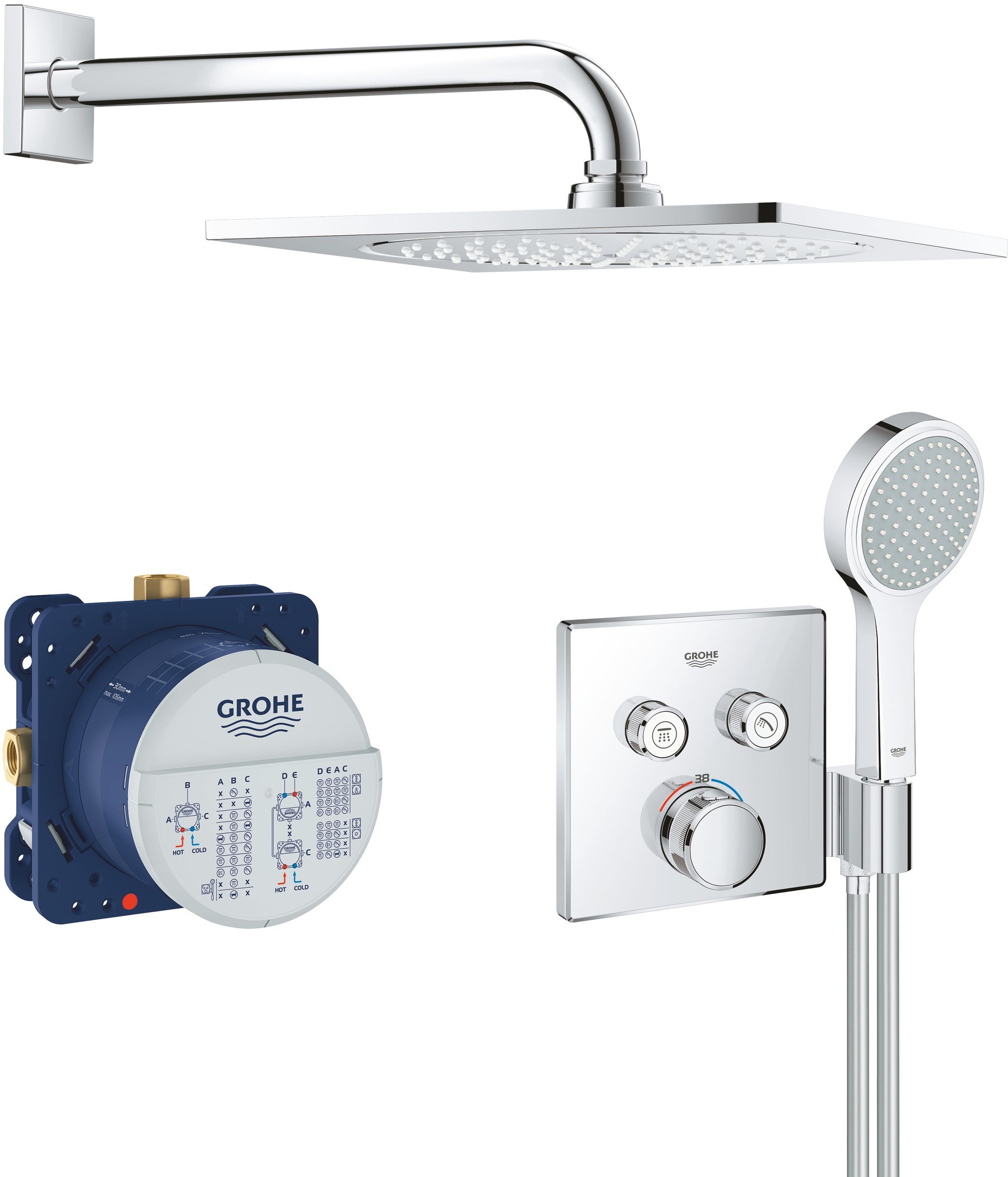 Душевой комплект Grohe Grohtherm SmartControl 34742000 С ВНУТРЕННЕЙ ЧАСТЬЮ - 0