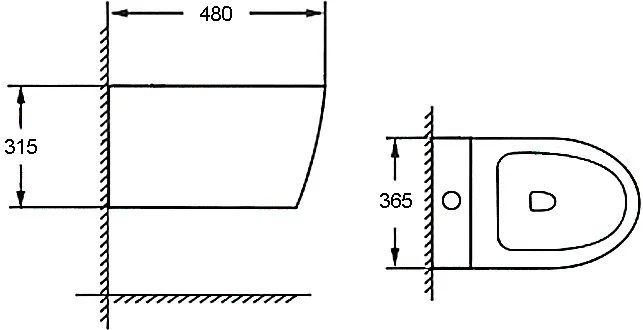Биде подвесное Esbano Lirio черный матовый  ESVBLIRIBM - 3