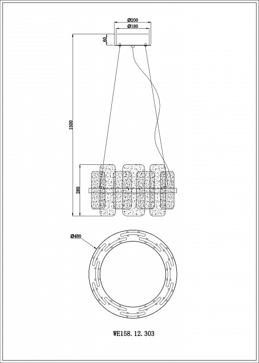 Подвесной светильник Wertmark Nelly WE158.12.303 - 1