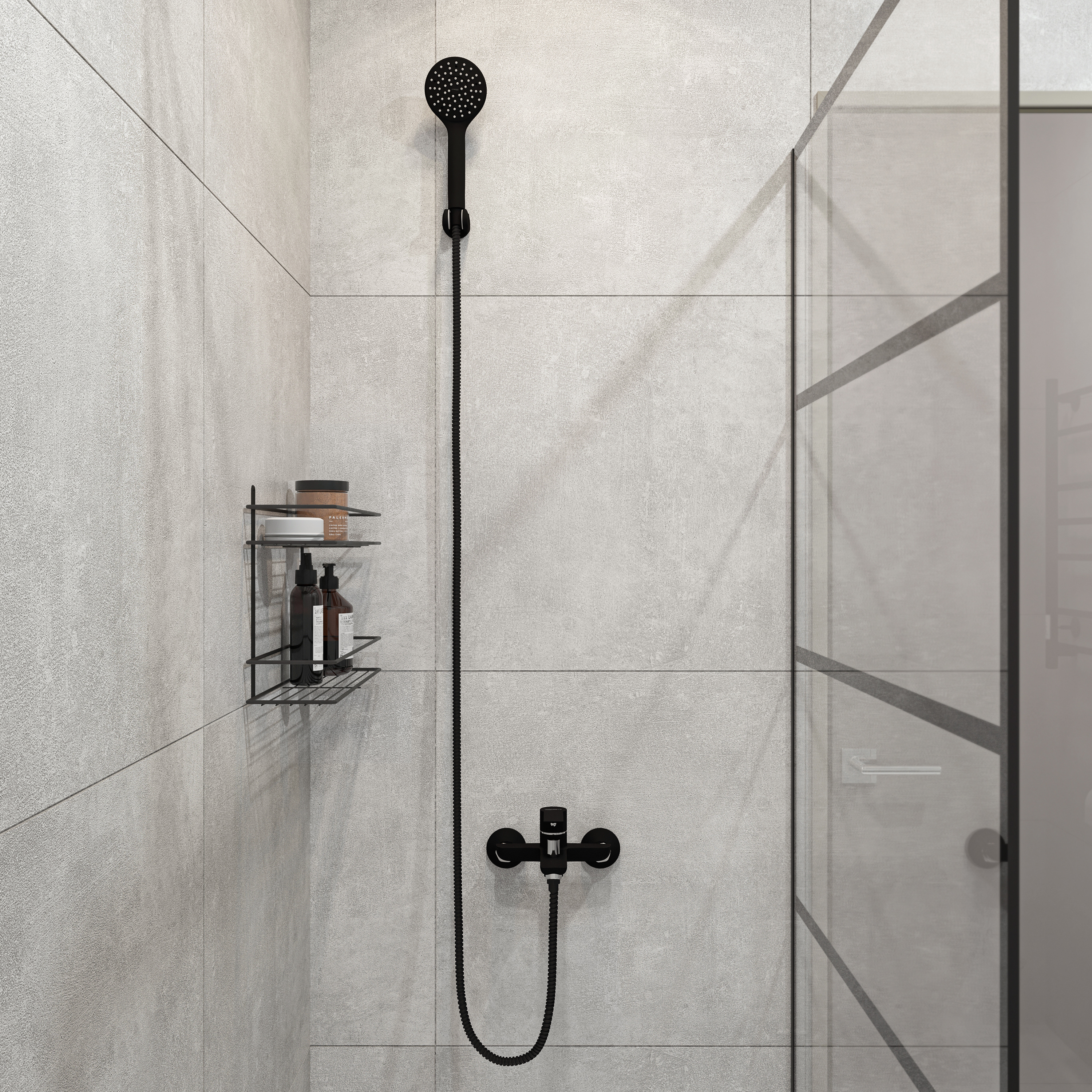 Душевая перегородка STWORKI Кронборг LOFT-GW-90х220 90 см, профиль черный матовый - 2