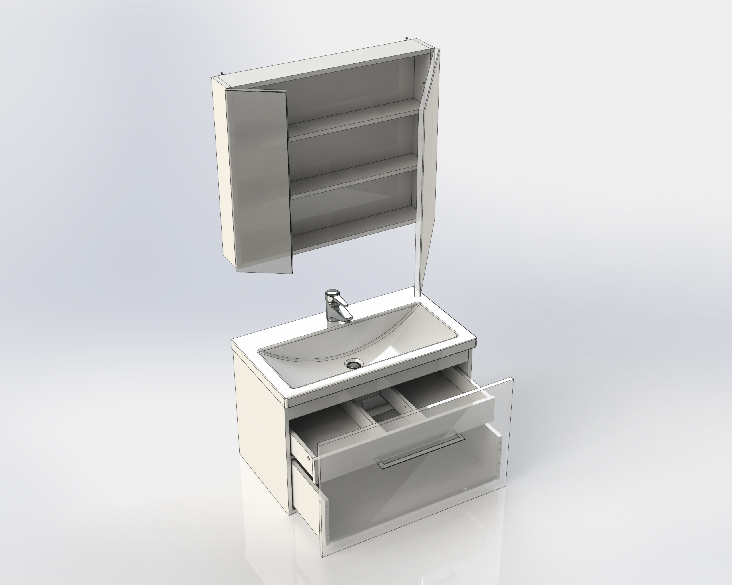 Мебель для ванной Aquanet Порто 80 белая - 8