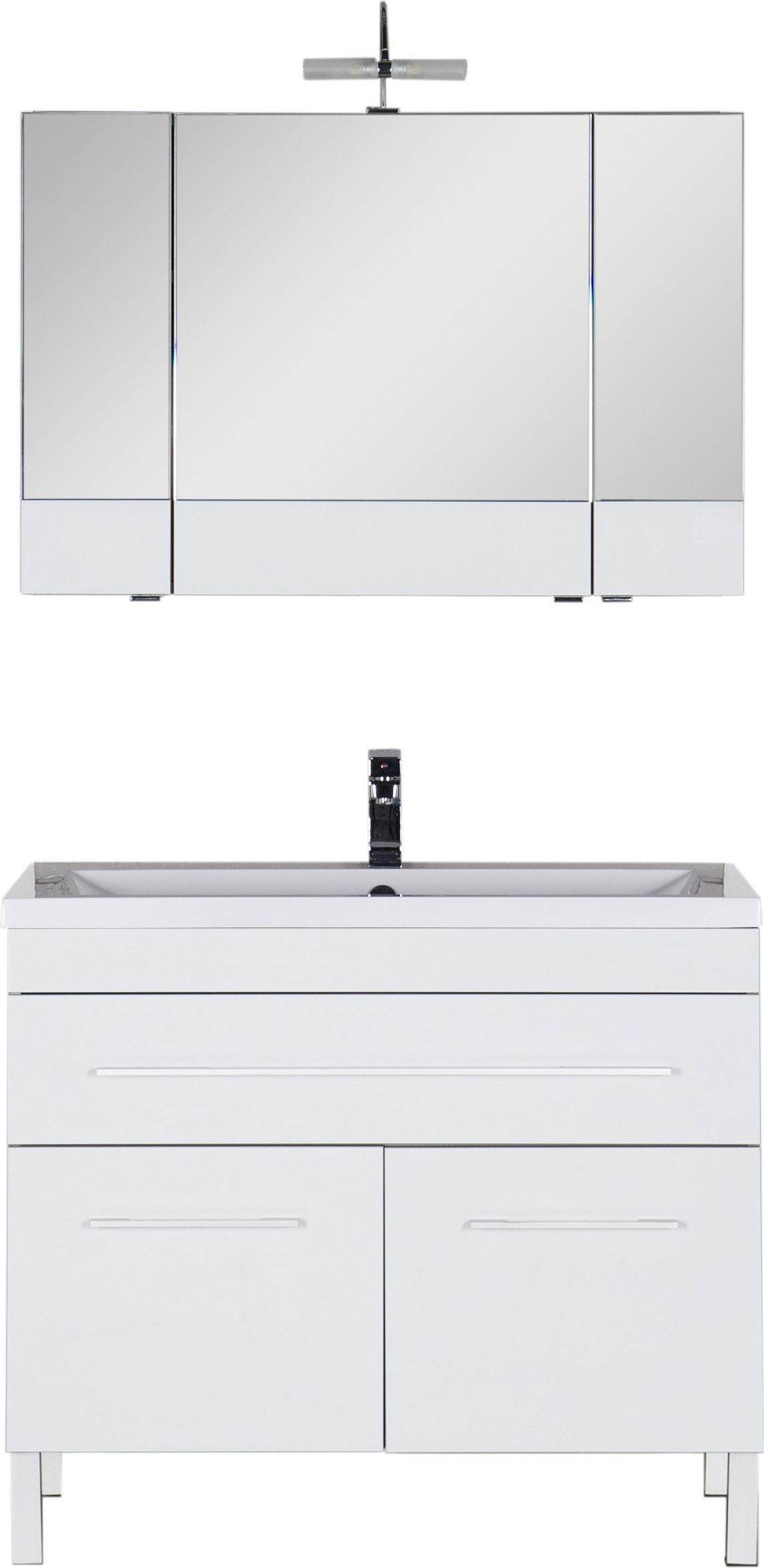 Тумба с раковиной Aquanet Верона 100 белая, 1 ящик, 2 двери 182710 - 10