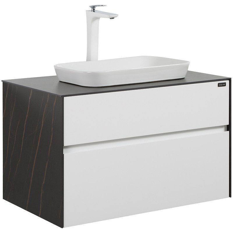 Тумба с раковиной Black&White Universell 80 белая матовая 907U800-1 - 1