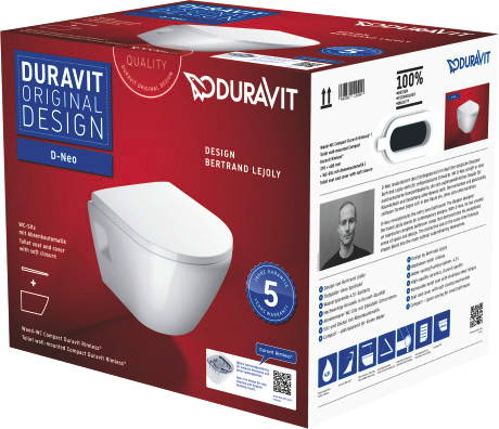 Унитаз подвесной Duravit D-Neo безободковый 2587090000 - 8