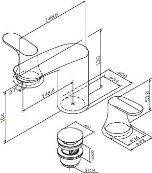Смеситель AM.PM Like F8008000 для раковины - 8