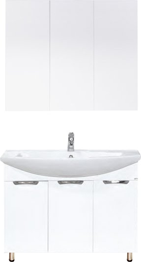 Тумба для комплекта Misty Лаванда 105 белая эмаль, прямая Э-Лав01105-011Пр - 1