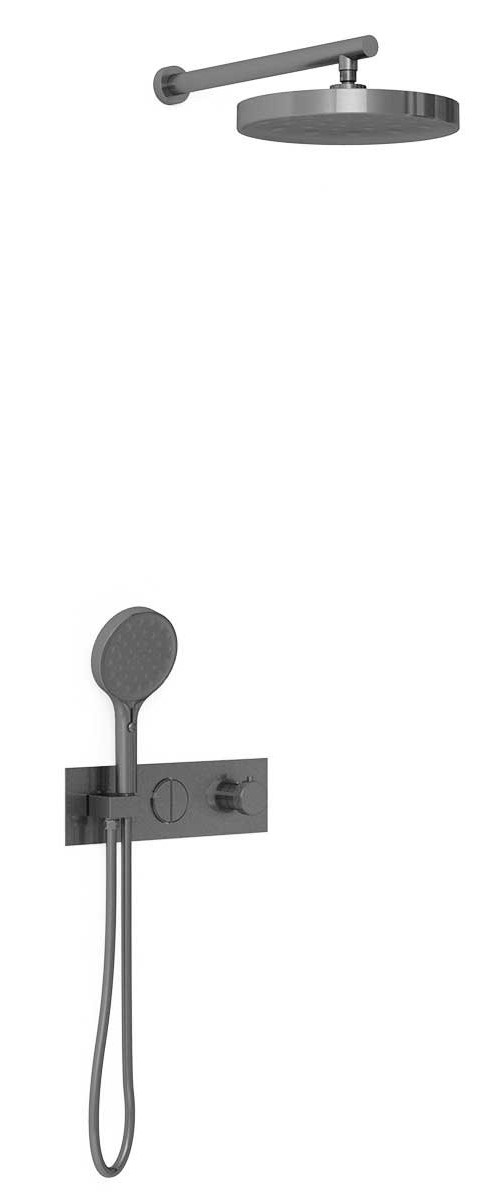 Душевой комплект Vincea Inspire с термостатом темный хром VSFW-422TI2GM - 0