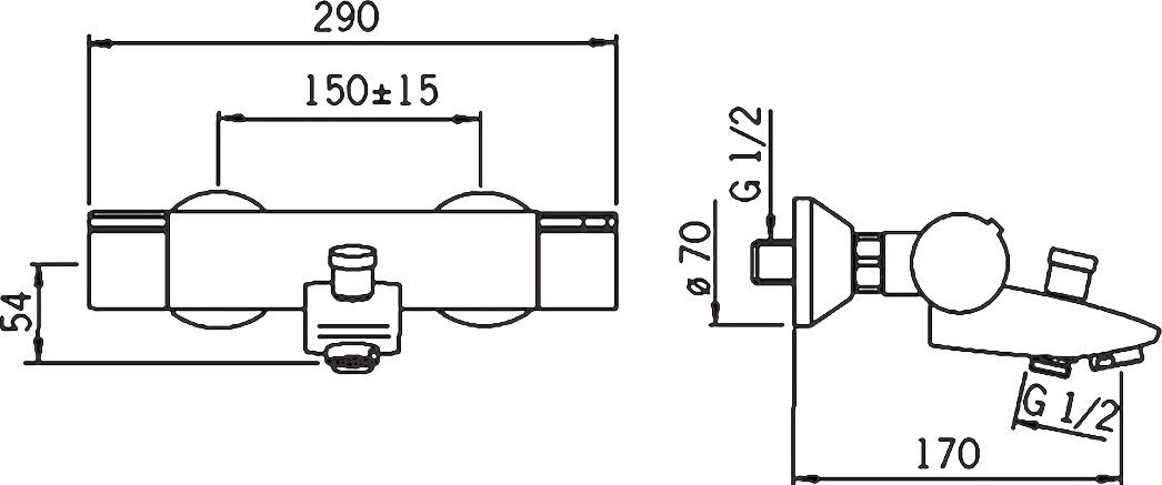 Смеситель для ванны Oras Safira new хром  2875U - 9