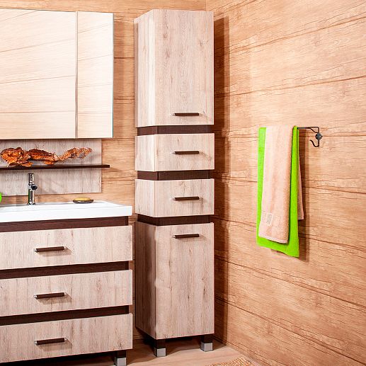 Шкаф-пенал Бриклаер Техас дуб кантри, венге 4627125412615 - 0