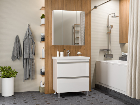 Тумба под раковину Misty Ингрид 75 белая глянцевая П-Инг-01075-012Я - 2