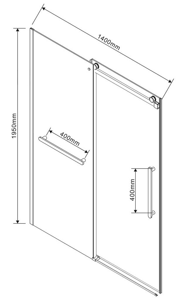Душевая дверь в нишу Vincea Como Soft 140х195 профиль черный стекло прозрачное  VDS-1CS140CLB - 9
