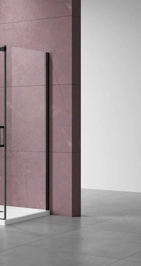 Боковая стенка Vincea Dice 100х200 профиль черный стекло прозрачное VSG-4D100CLB - 1