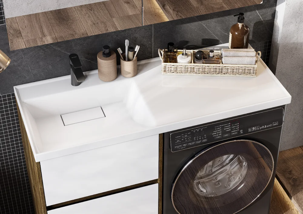 Тумба с раковиной Aquaton Лондри 60 светлое дерево-белый 1A2669K2LHDR0 - 4