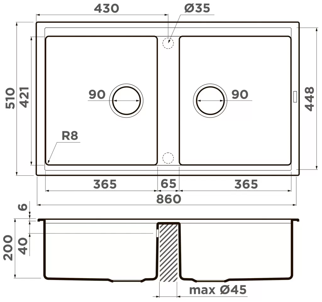 Мойка кухонная Omoikiri Kitagawa Artceramic/графит  4993492 - 1